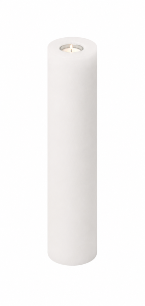 Kerzenrohling Rustik Kerze mit Teelichteinsatz Weiß 30 x 10 cm